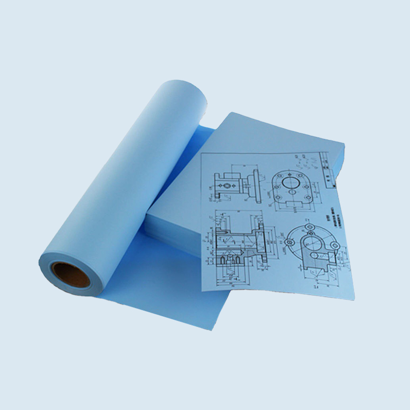 Lange Lagerzeit, dunkelblaue einseitige CAD-Plotterpapierrolle 80 g 1070 mm * 100 m